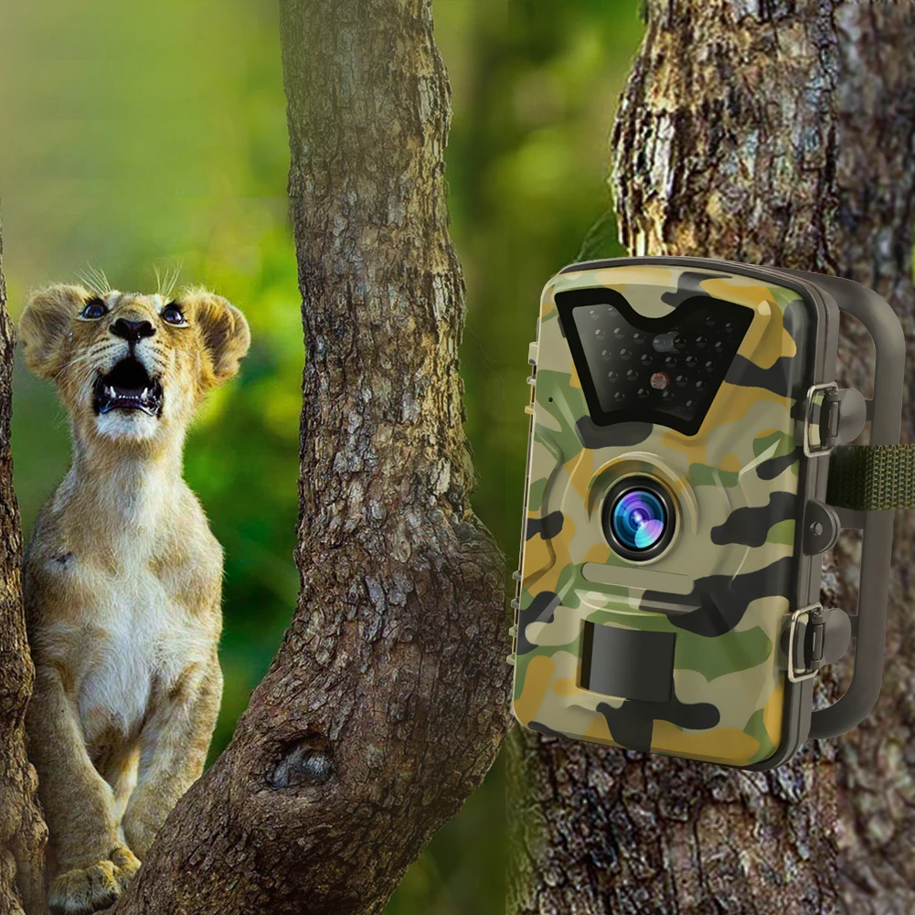AKASO Trail игровая камера 14MP 1080P ночное видение дикая природа Охота Скаутинг Cam IP66 водонепроницаемый 120 ° угол Дикая камера Экшн-камера