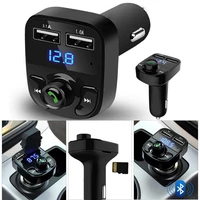 auto universal handsfree calling car kit bluetoooth compatible mp3 dual transmitter charger charging fm car quick usb car player