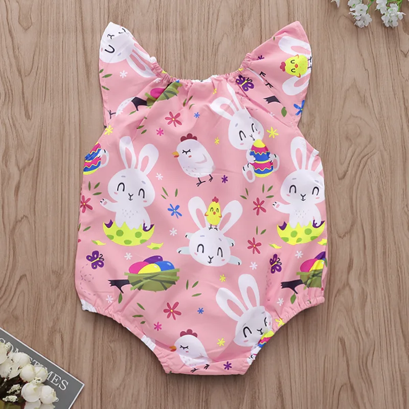 Пасхальный наряд для маленьких девочек Розовый Детский комбинезон с