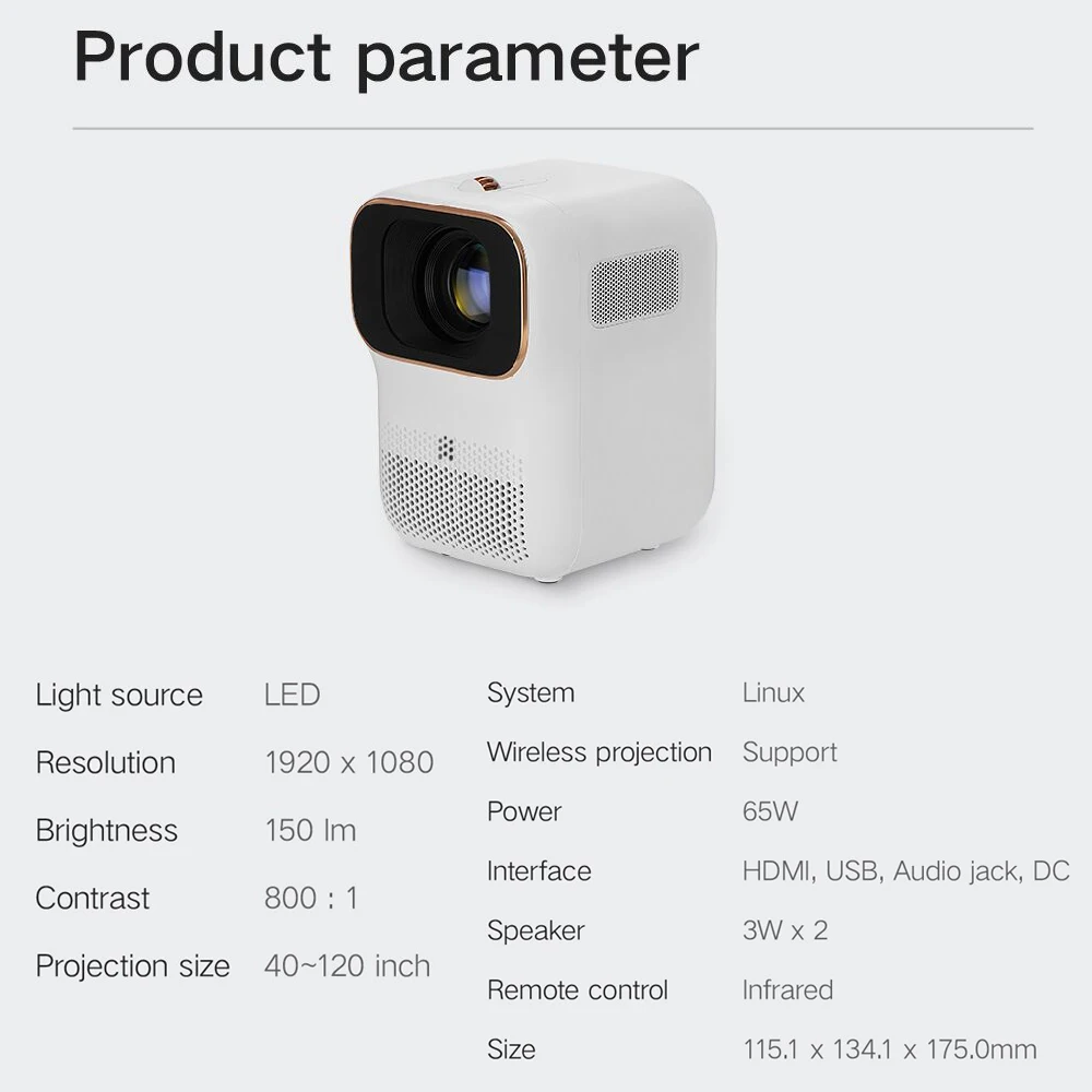 Глобальная Версия Mini проектор Q1 SE LED 1080P HD проекция/коррекция трапецеидальных