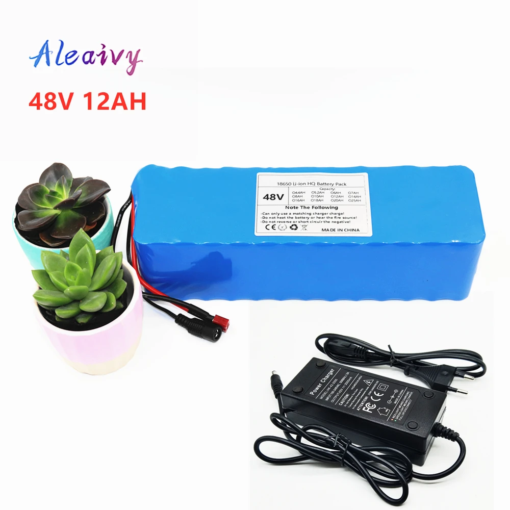 

Aleaivy 48V 12Ah 18650 Аккумулятор для е-байка литий-ионная батарея пакет Велосипедный спорт scoot conversion kit bafang 1000 Вт с t-образной вилкой с Зарядное устро...