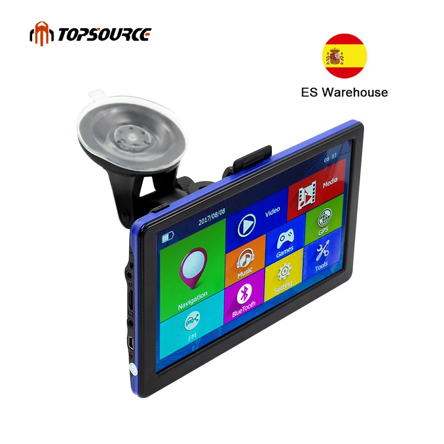 TOPSOURCE HD 7 ''портативный Автомобильный gps навигатор Win CE6.0 FM 8 ГБ 800 МГц карта для Европы/США+ Канада пожизненные карты и дорожные карты