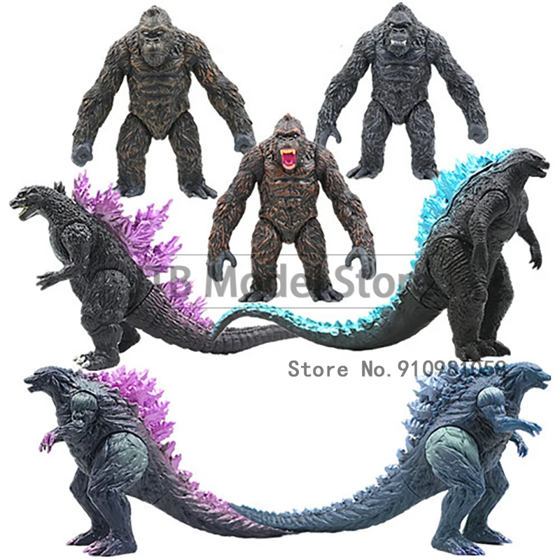 

Godzilla VS King Kong Figure Action Anime Figurine Q Version 6 Inch Statue ABS Puzzle Monster Doll Model Ornaments Toys Figma