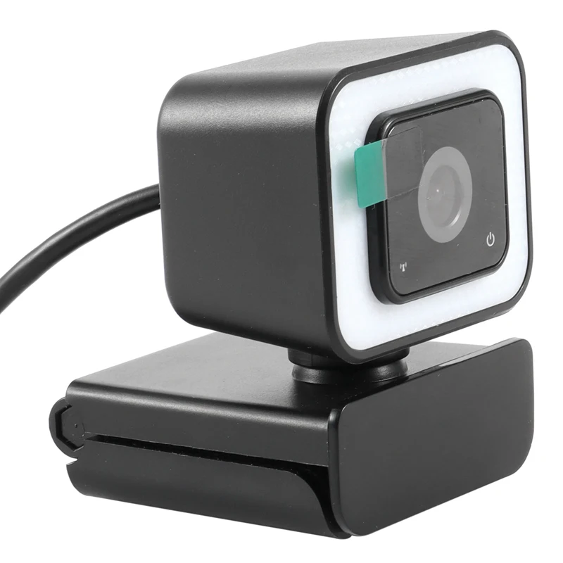 

Webcam with Microphone,2K Web Camera with Light, Fixed-Focus, Auto Light Correction, for Video Conferencing, Teaching