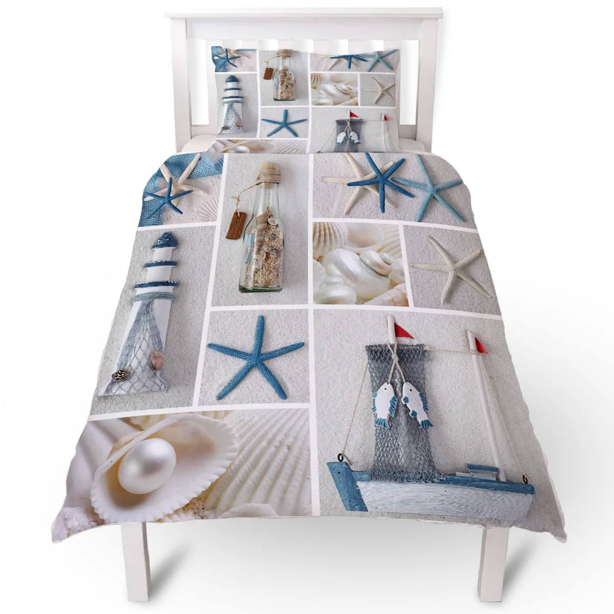 Пляжное украшение коллаж пододеяльник подушка чехол комплект постельных