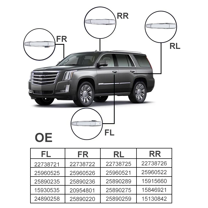 Дверная ручка Крышка отделка внешнего вида дверная для 2007 2013 Cadillac Escalade Chevy Avalanche