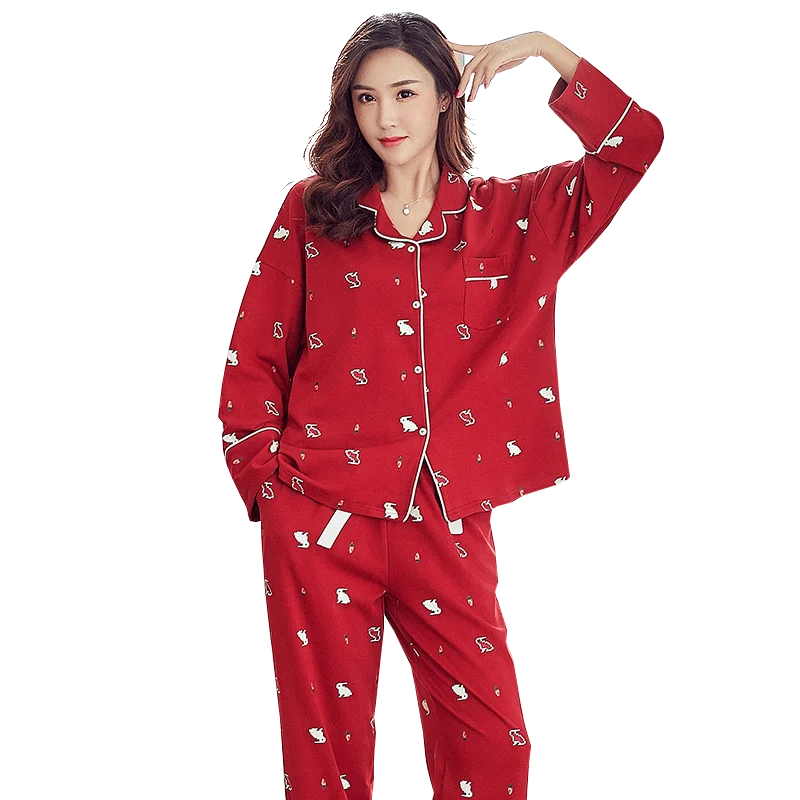 

New Spring And Autumn Women Pajama Set M-4XL Loungewear Women Pijamas Homesuit Homeclothes