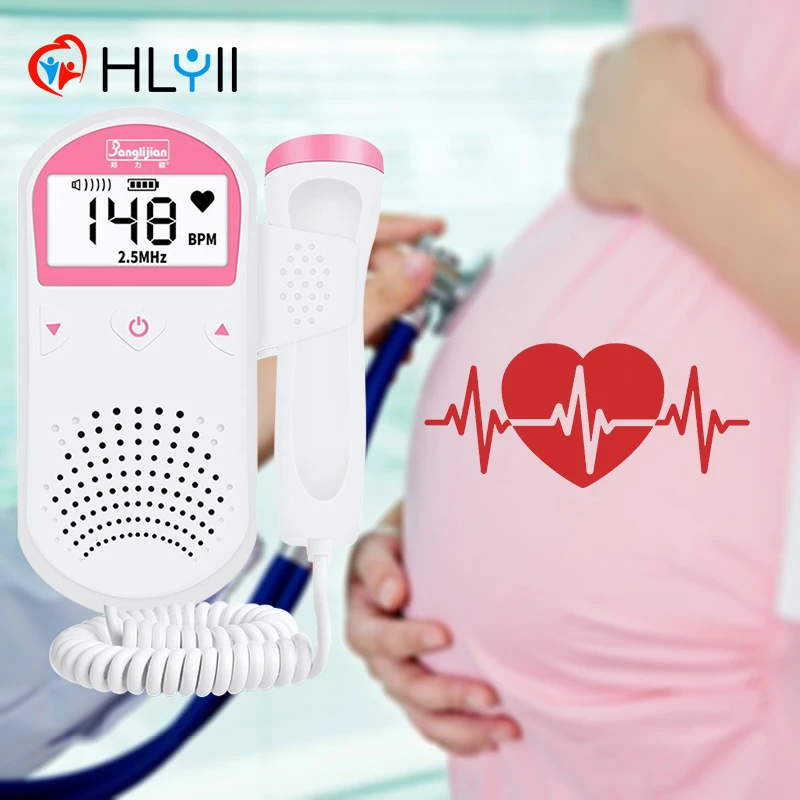 

2.5MHz Doppler Fetal Heart Rate Monitor Portable Sonar Doppler Stethoscope Ultrasound Baby Heartbeat Detector for Pregnant Women