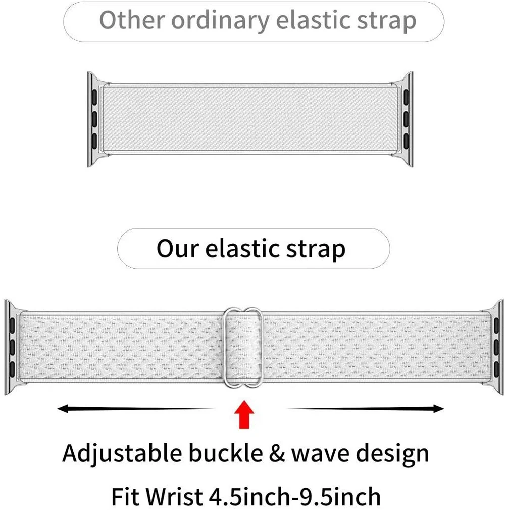 Ремешок нейлоновый для Apple Watch Band 44 мм 42 регулируемый спортивный браслет Iwatch 1 2 3 4 5