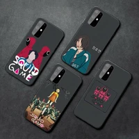 squid game 456 round six phone case for samsung a32 a51 a52 a71 a50 a12 a21s s10 s20 s21 plus fe ultra