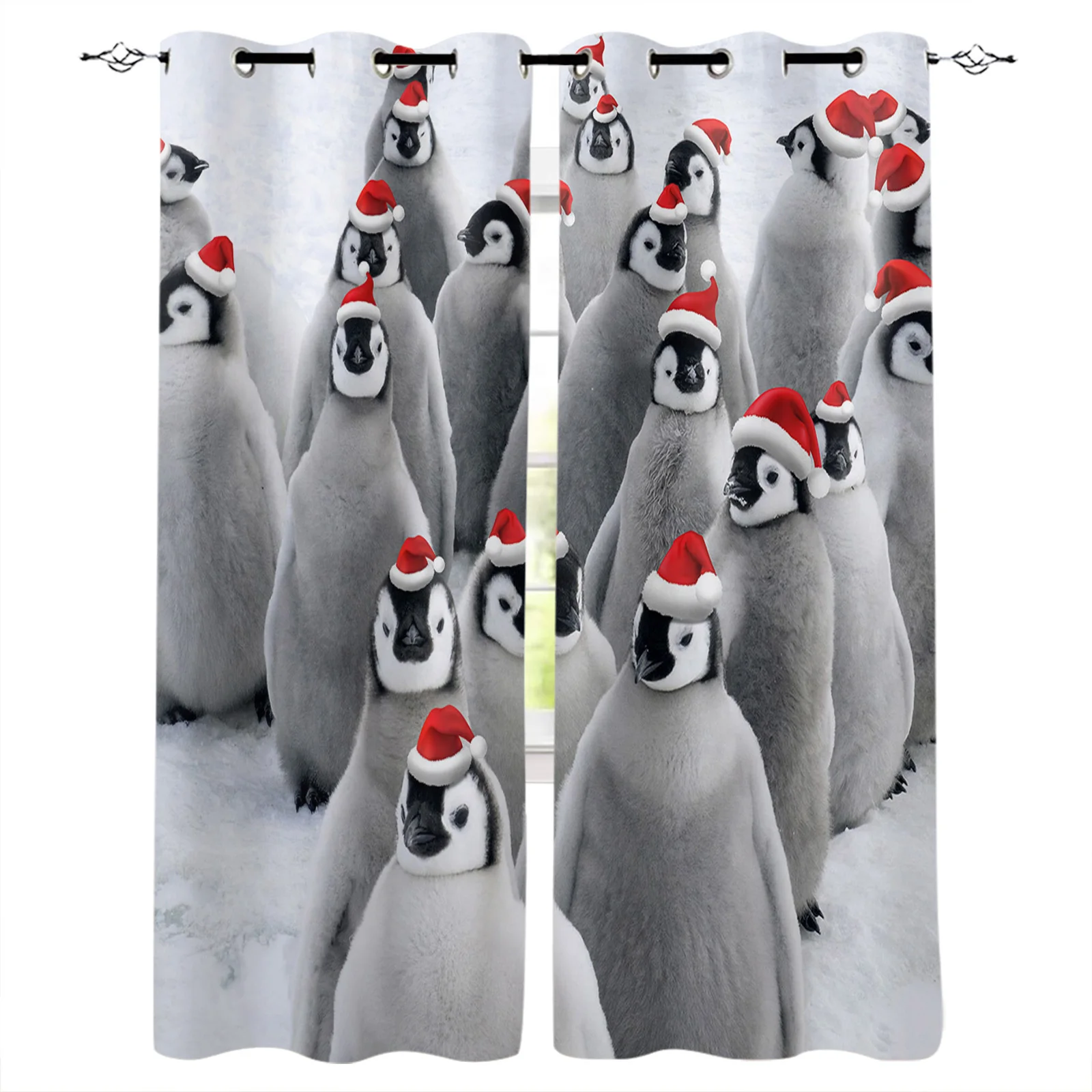 Зимняя Рождественская шапка в виде пингвина забавные шторы для гостиной детской