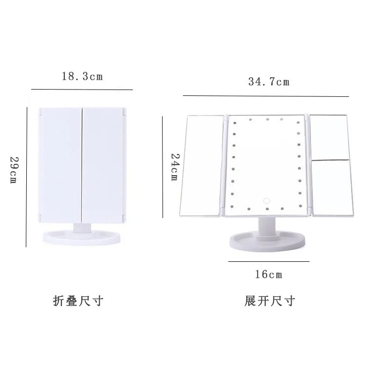 

Touch Screen Makeup Mirror with 22 LED Light Magnifying Glass Compact Vanity Mirror Flexible Cosmetics Mirrors Make WY51207