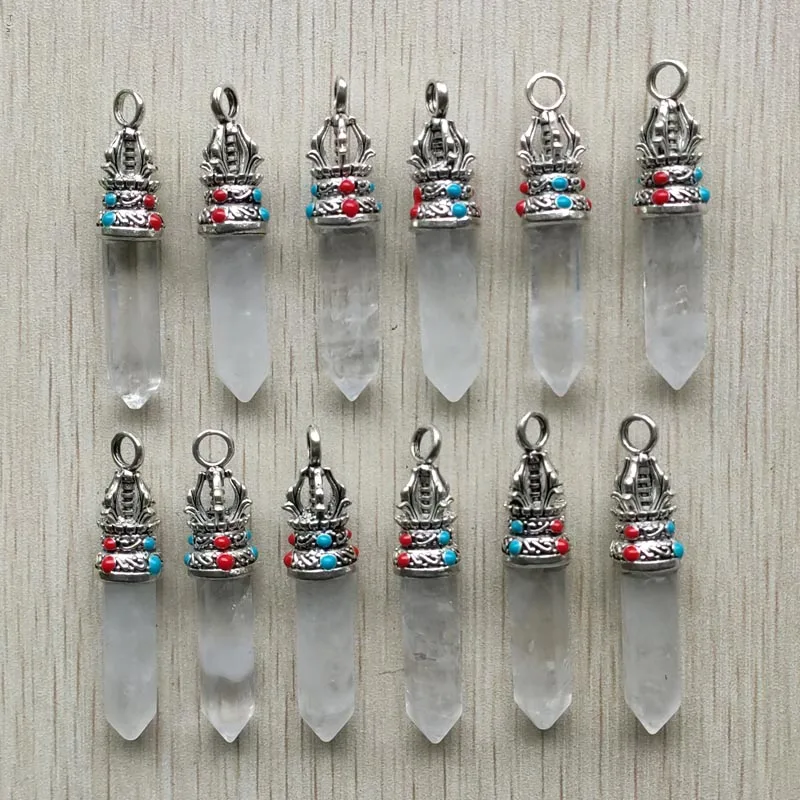 12 шт./партия подвески для украшений с белым кристаллом