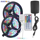 Водонепроницаемая светодиодная Rgb лента SMD 2835, 60 светодиодов на метр, 10 м, 5 м, 12 В, ИК-пульт дистанционного управления