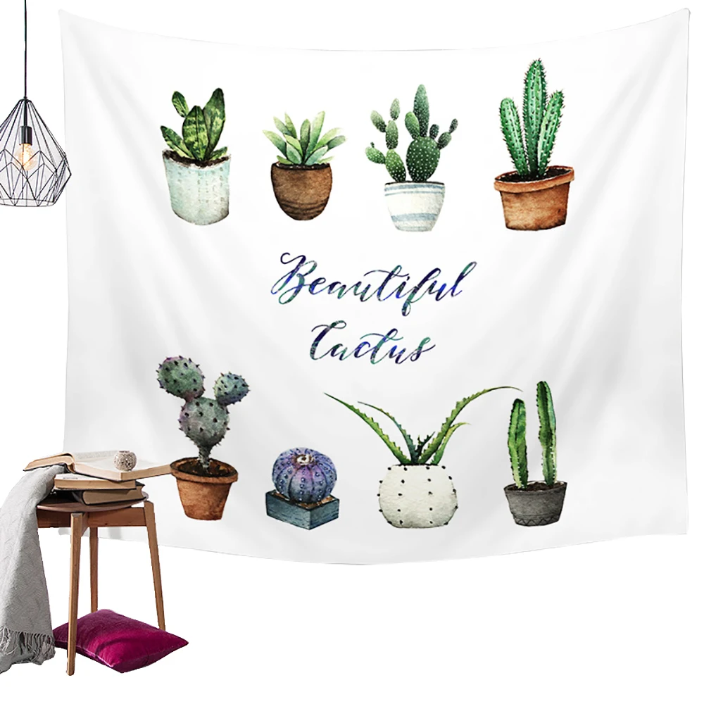 

Настенный гобелен с принтом серий кактусов, полиэстеровое одеяло, художественный Настенный Ковер, домашний декоративный гобелен