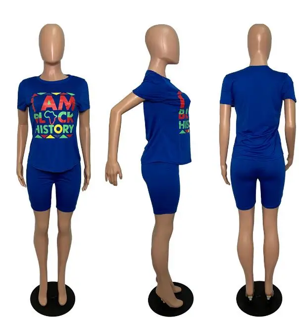 Женская спортивная одежда из 2 предметов Повседневная модная хлопковая Футболка