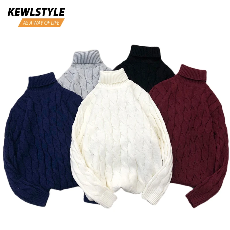 Свитер с высоким воротом Мужской пуловер вязаные свитера теплая вязаная одежда