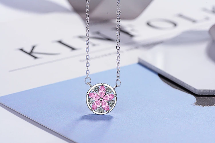 Ожерелье женское из серебра 925 пробы с розовым кварцем | Украшения и аксессуары