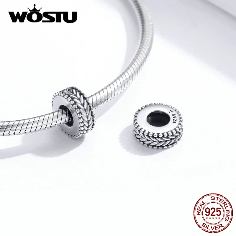 WOSTU пшеничная пробка силиконовые бусины Стерлинговое Серебро 925 пробы подходит