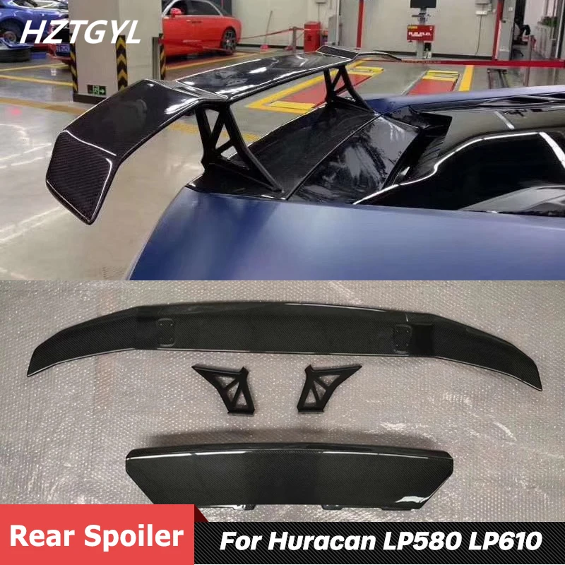 

V Style Carbon Fiber Material Rear Wing Trunk Spoiler For Lamborghini Huracan LP580 LP610 LP610-4 Tuning