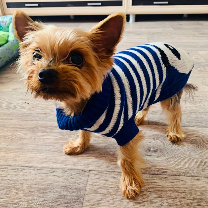 Winter Cartoon Dog Clothes - Warm Christmas Sweater for Small Dogs - Pet Clothing Coat Knitting Crochet Cloth Jersey Perro 30S1 image 4