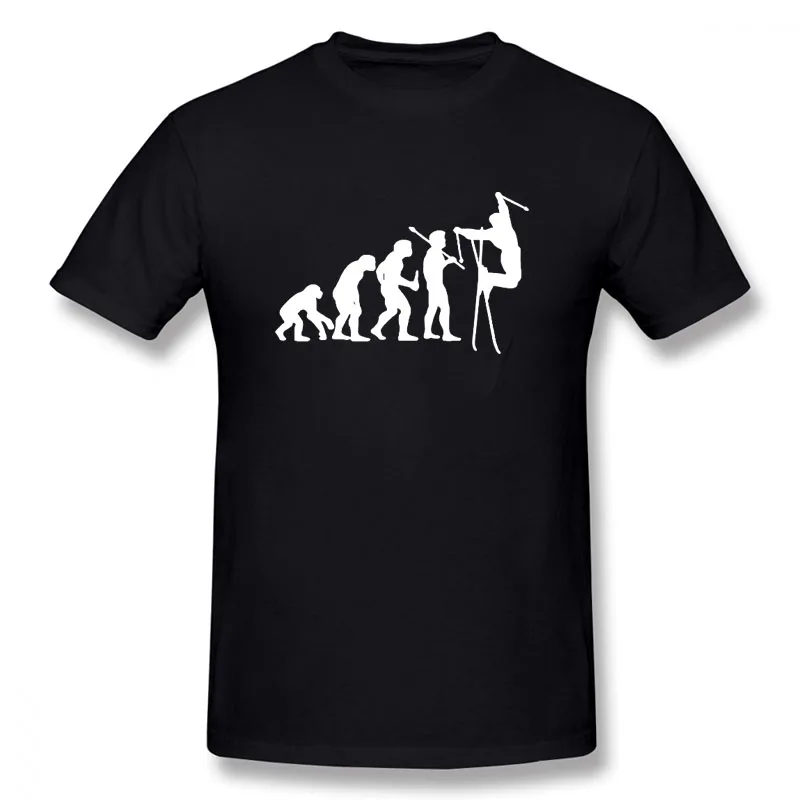 

Винтажная хлопковая футболка с коротким рукавом и круглым вырезом, для катания на лыжах