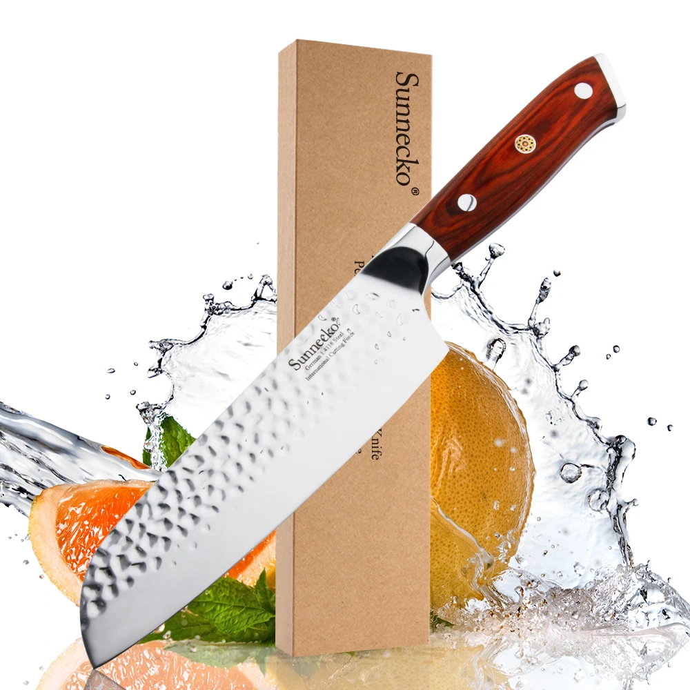 Sunnecko 7 дюймовый нож Santoku для нарезки овощей и мяса кухонные ножи из
