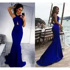 Женское вечернее платье-русалка, синее платье с открытой спиной, импортное платье для выпускного вечера, 2022