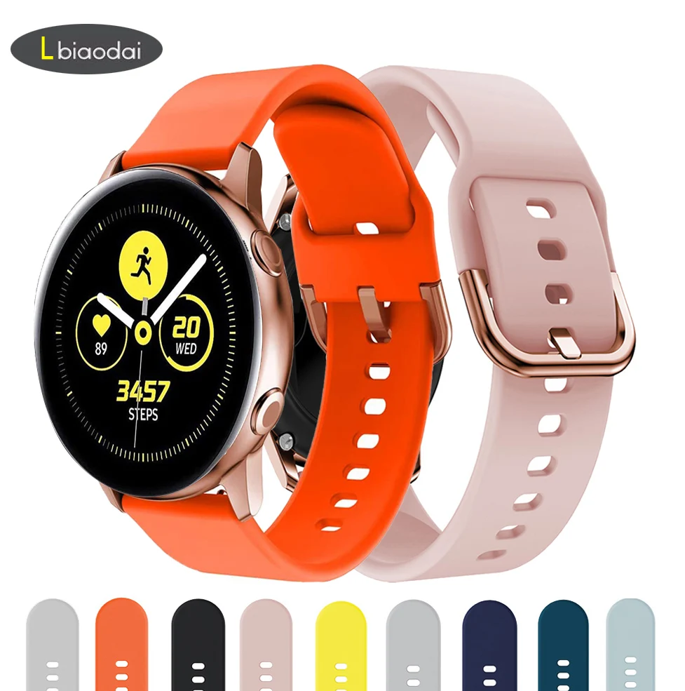 Ремешок 20 мм для наручных часов Samsung Galaxy watch 3 Active 2/42 Gear S2/спортивный силиконовый