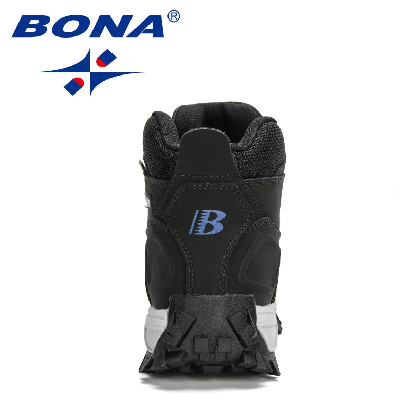 BONA 2020 New Arrival Pro-Mountain Ankle Hiking Boots Men Outdoor Sports Plush Warm High Top Walking Training Footwear Masculino