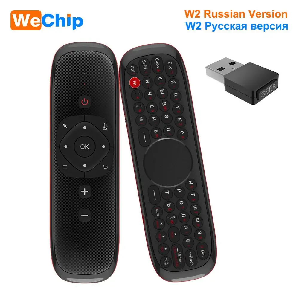 W2 Fly Air mouse голосовой пульт дистанционного управления микрофон 2,4G Беспроводная мини клавиатура гироскоп для Smart Android tv box Projecter pk mx3 - Цвет: W2 Russian Version