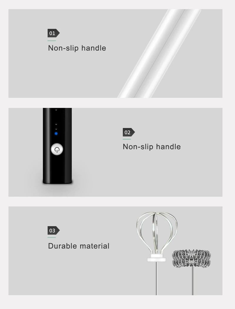 Kbxstart портативный ручной взбиватель молока USB Перезаряжаемый Блендер Миксер с 2 насадками для венчика блендер 3 шестерни мини Liquidificador