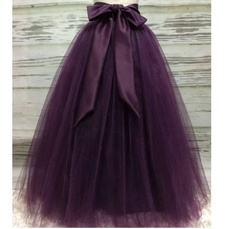 

Пышная темно-фиолетовая длинная юбка из тюля для женщин с поясом Riffon Пышная юбка-пачка эластичная юбка с высокой талией женские модные юбки