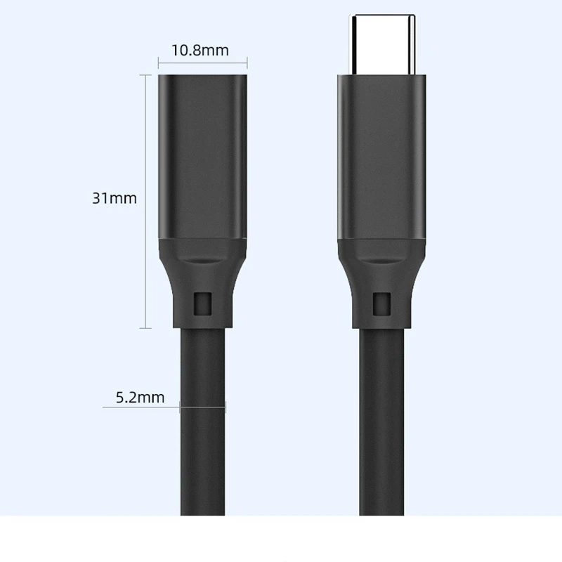 HD 4K 60Hz PD 5A USB3.1 Type-C Extension Cable 100W USB-C Gen 2 10Gbps Extender Cord For Macbook Nintendo Switch SAMSUNG Laptop |