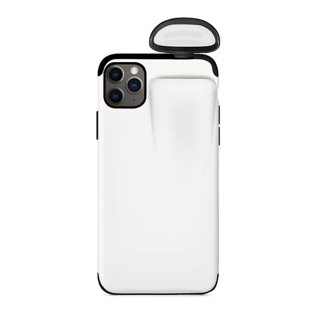 2 в 1 чехол для AirPods для iPhone 11 чехол для iPhone 7 Plus/8 Plus/X/XS Max/11 Pro Max чехол защитный чехол 19 октября - Цвет: White