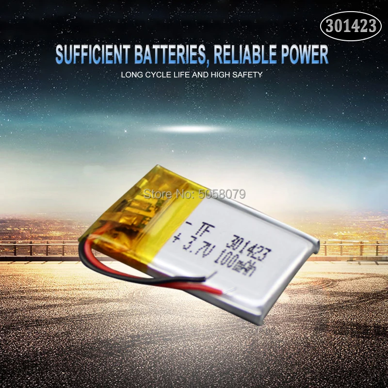 1 шт. 3 7 В полимерный литиевый аккумулятор 301423 для MEIZU MP3 smart wear Bluetooth гарнитура 100