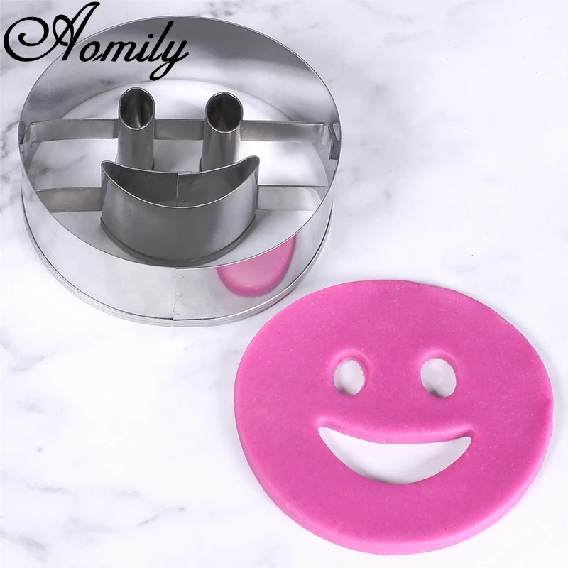 Aomily набор из нержавеющей стали DIY формы для торта звезды сердце цветы смайлик