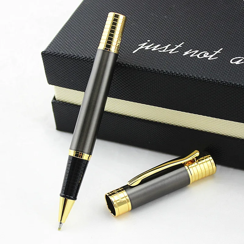 

Брендовая Роскошная шариковая ручка 0,5 мм золотая металлическая шариковая ручка из нержавеющей стали офисные и школьные принадлежности че...