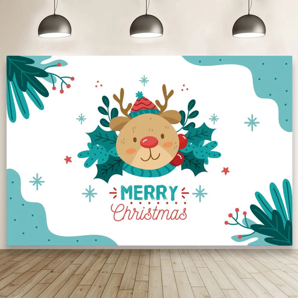 

Newborn Baby Reindeer Merry Christmas Backdrop Photography Santa Claus Red Gifts Car Winter Snow Kids Background Photo Studio