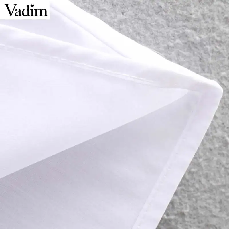 Vadim женские милые белые блузки с оборками длинным рукавом в консервативном стиле