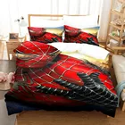Комплект постельного белья с героями мультфильмов Человек-паук для мальчиков и девочек, пододеяльник с Мстителями, постельное белье для студенческого общежития, домашний текстиль