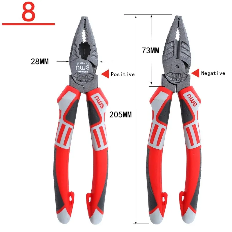 

Плоскогубцы KISDE 6"/7"/8", хром-ванадиевая сталь