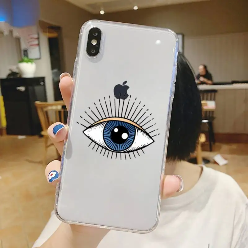 

Aesthetics Evil eye pattern Phone Cases Transparent for iPhone 6 7 8 11 12 s mini pro X XS XR MAX Plus
