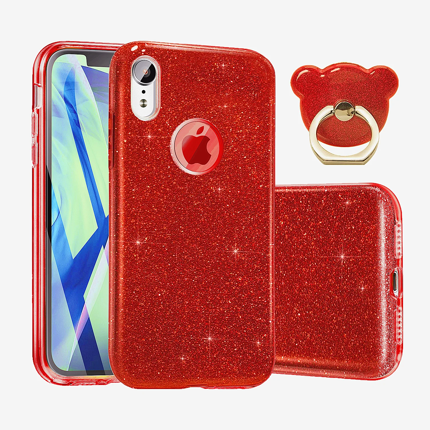 Чехол LSDI для iPhone 6 Женский блестящий чехол с подставкой в виде медведя 5 5S SE2 6S 7 8 Plus