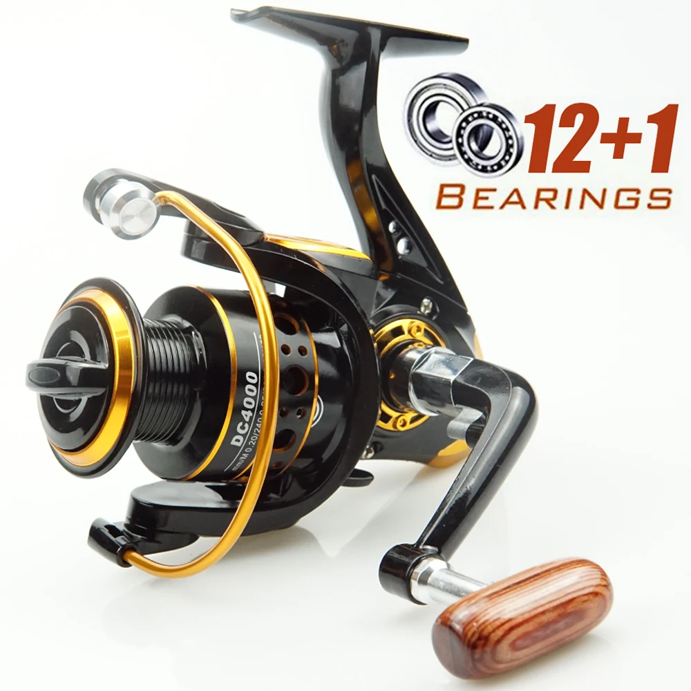 

12+1BB 5.2:1 Gear Ratio Spinning Fishing Reels CNC Spool with Left/Right Hand Inter-changeable for Bass Spinning Fishing Reel