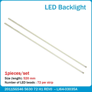 Светодиодная лента 1 шт, 72 светодиода SLED 2011SGS46 5630 72 H1 REV0, фотосессия для Samsung LTA460HJ15 LTA460HJ14 LTA460HQ12