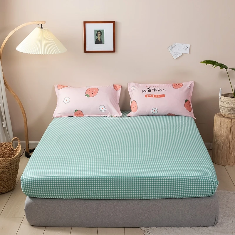 

Fashion Brand Coffee Letter Printed Fitted Sheet Bed Sheet with Pillowcases 3pcs Mattress Protector Cover Twin Queen King Size