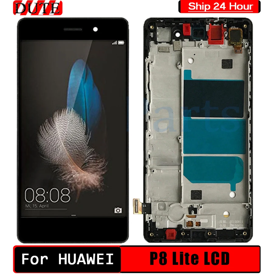 Huawei P8 Lite ЖК дисплей сенсорный экран дигитайзер для 5 0 &quotHuawei LCD с рамкой P8Lite ALE L04 L21