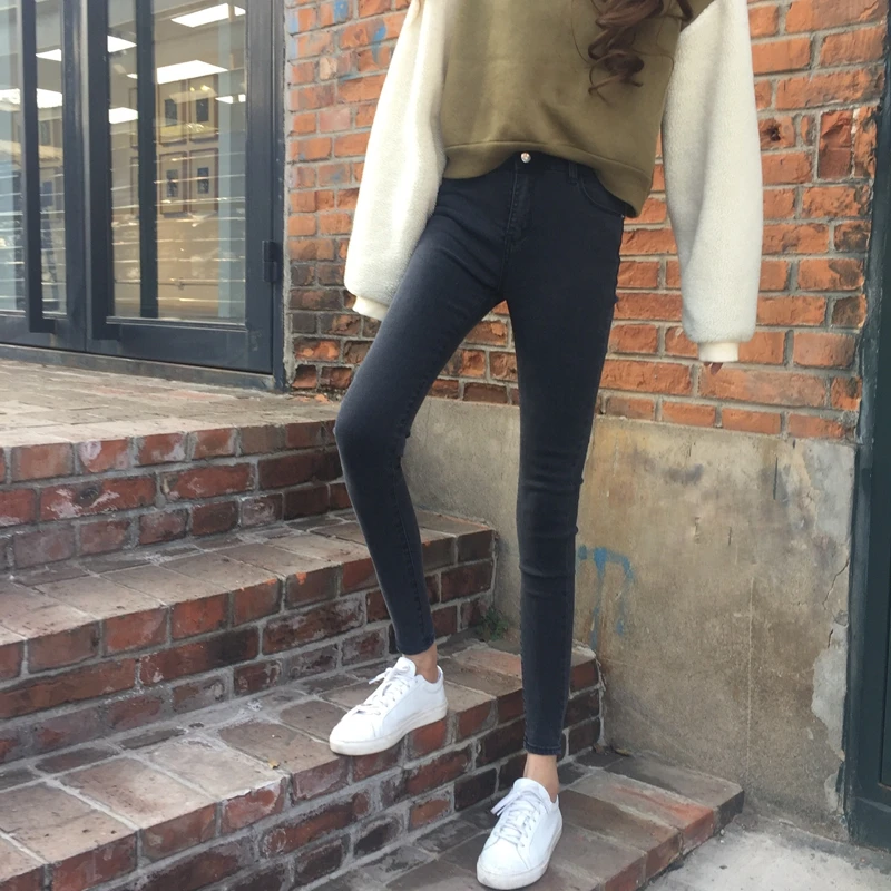 Джинсы Женские однотонные облегающие элегантные s джинсы карандаш до щиколотки