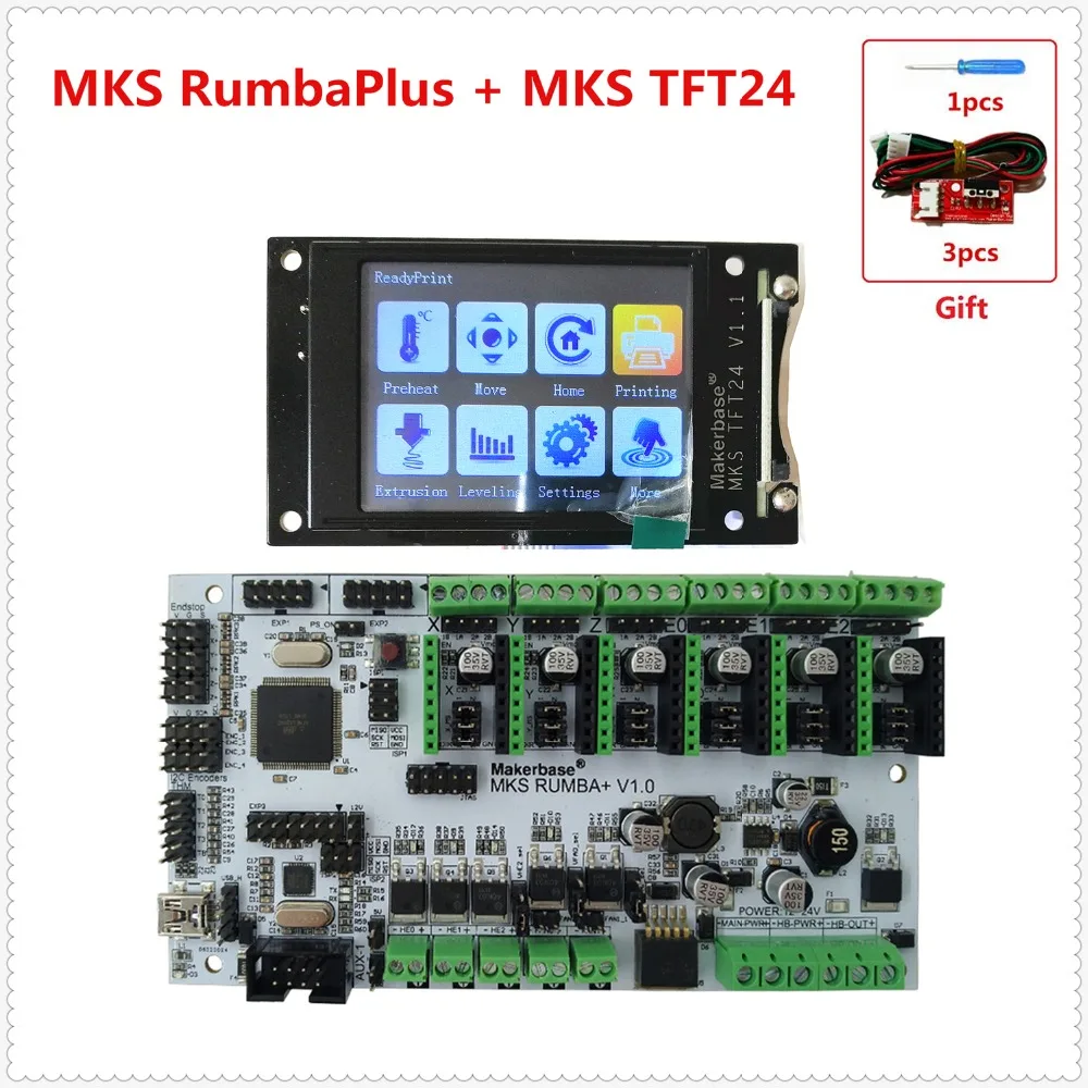 Материнская плата для 3D принтера MKS Rumba + TFT 24 дисплей 2 4 дюйма сенсорный экран ЖК